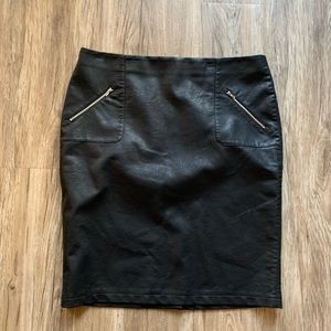 DEX plus size vegan leather skirt - 1X
